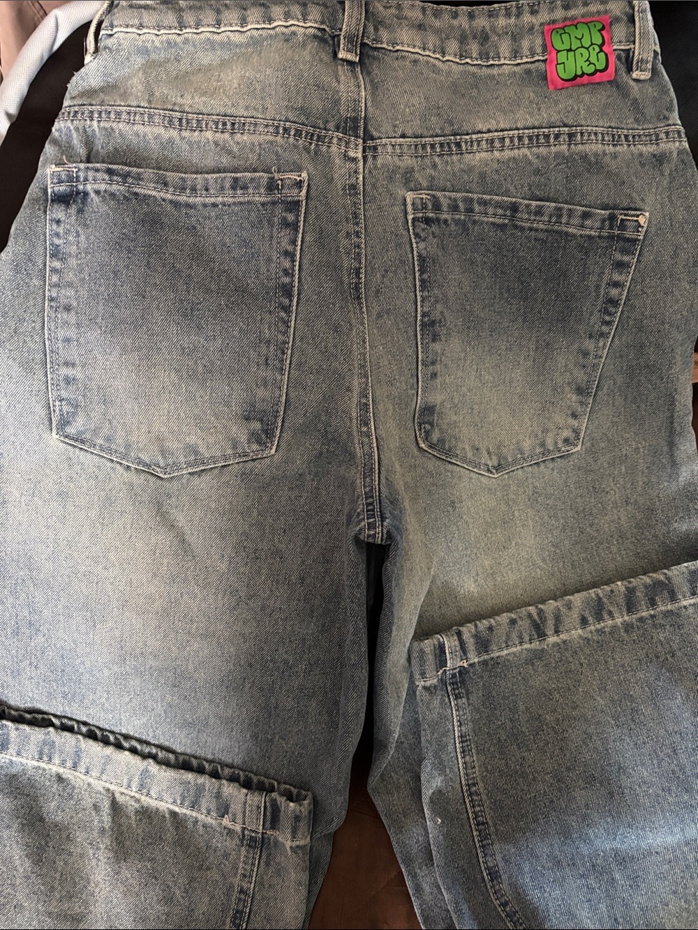 Empyre Washed Light Blue Boyfriend Jeans with Patch Logo